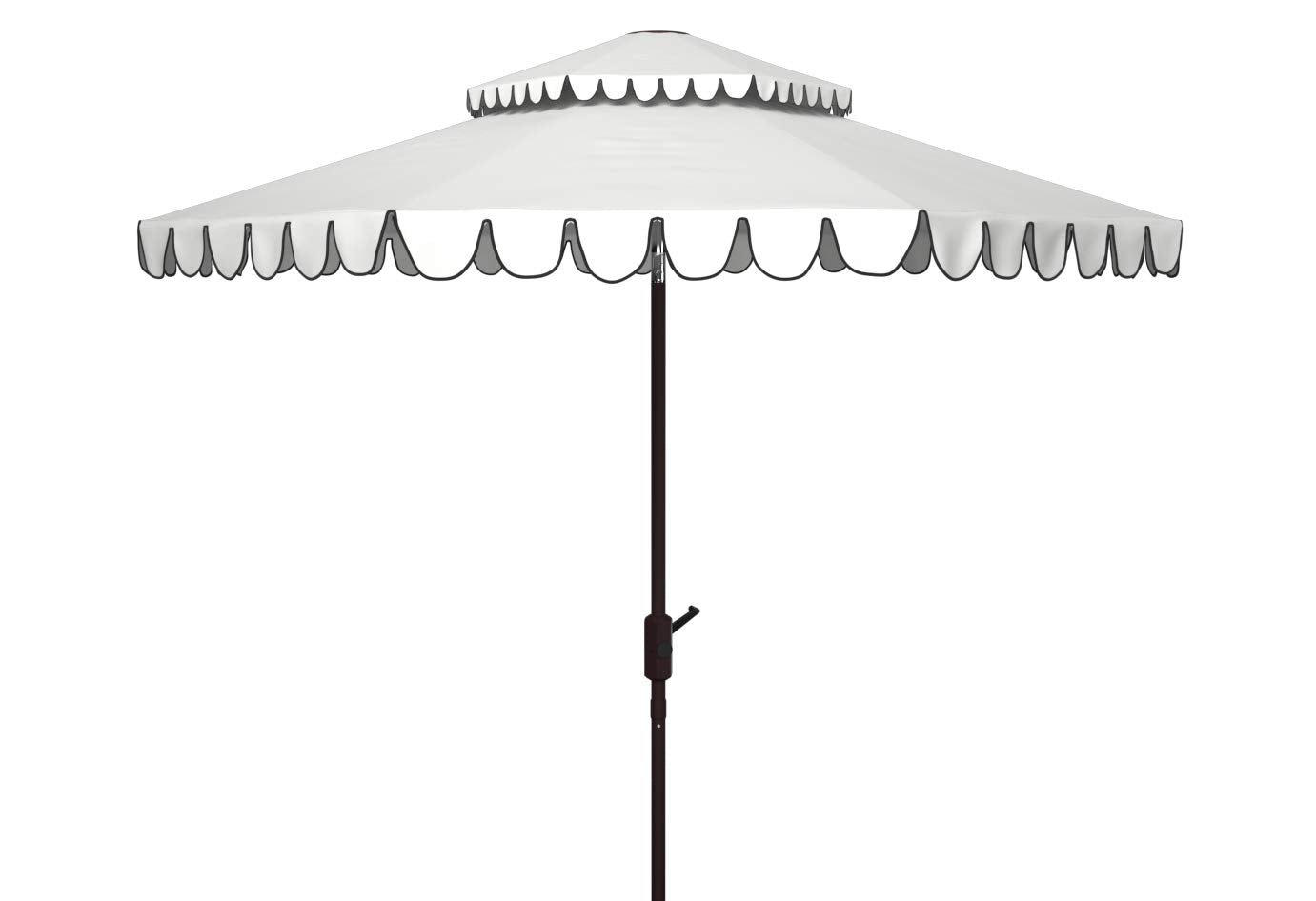 Outdoor Venice White and Black 9-foot Round Double Top Crank UV Protected Umbrella