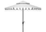 Outdoor Venice White and Black 9-foot Round Double Top Crank UV Protected Umbrella