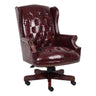 Traditional Faux Leather High Back Tufted Executive Chair - Red