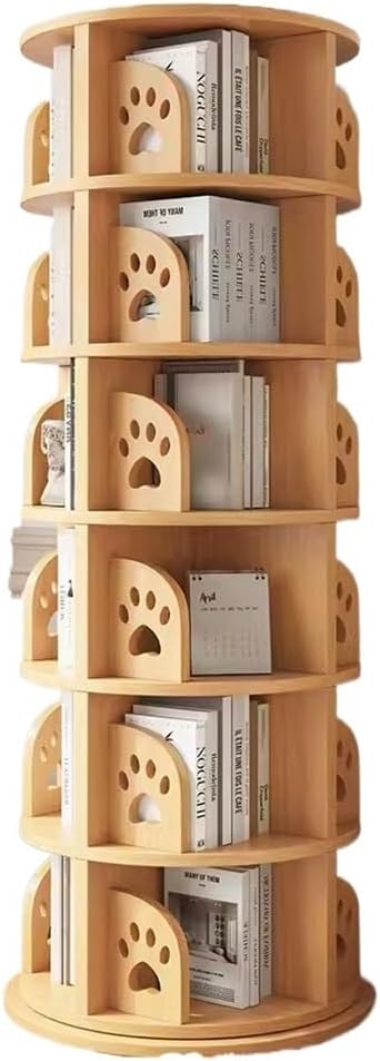 Bookshelf Tower, Round Rotating Bookcase, Revolving Bookcase for Kid and Adults