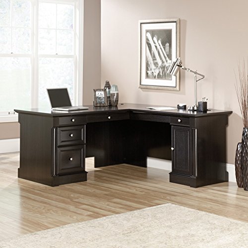 Palladia L-Desk, Wind Oak finish