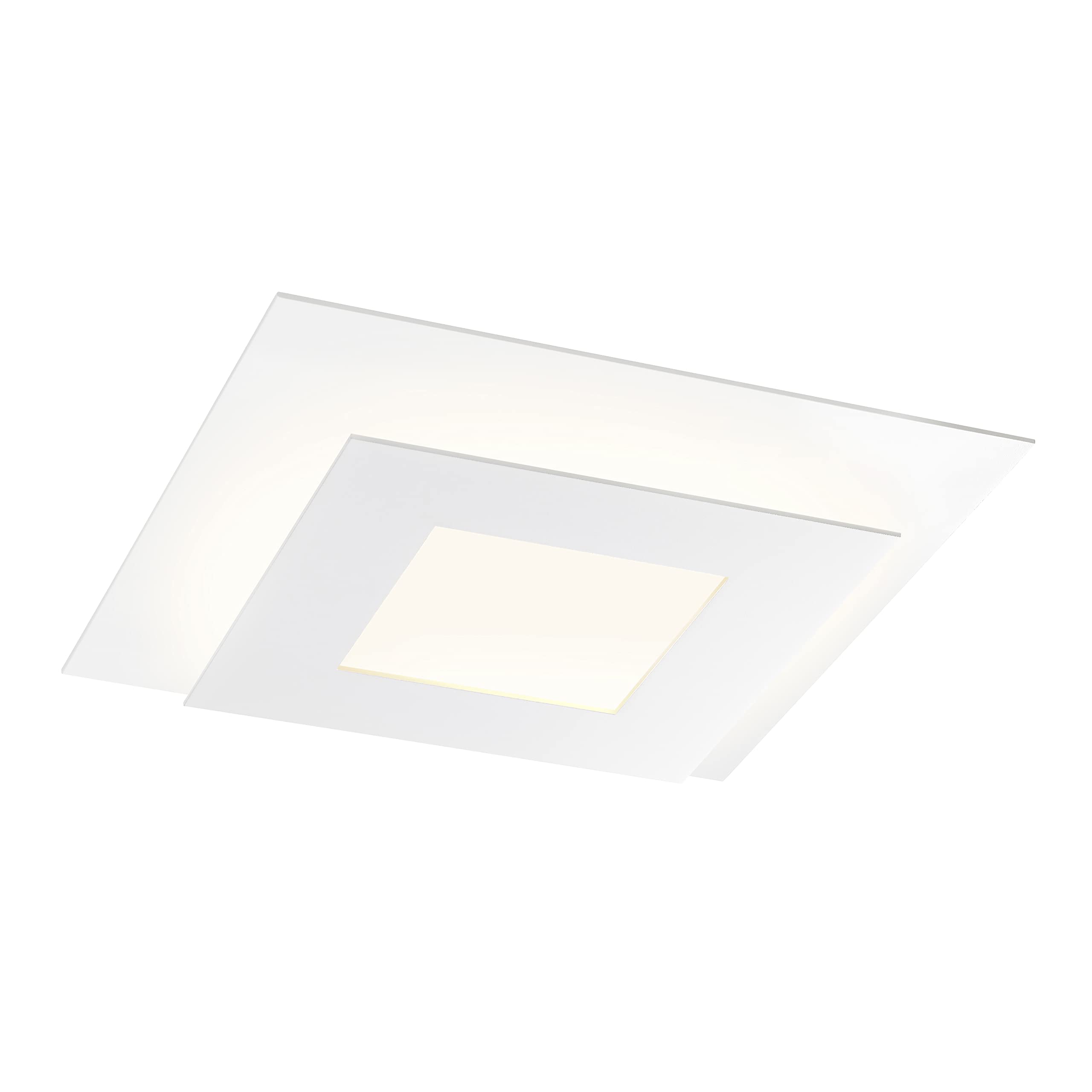 Offset LED Square Flush Mount Ceiling Light - 16" 3000K Textured White