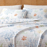 Full / Queen Coastal Quilt Bedding Set, Summer Coastal Quilt with Shams