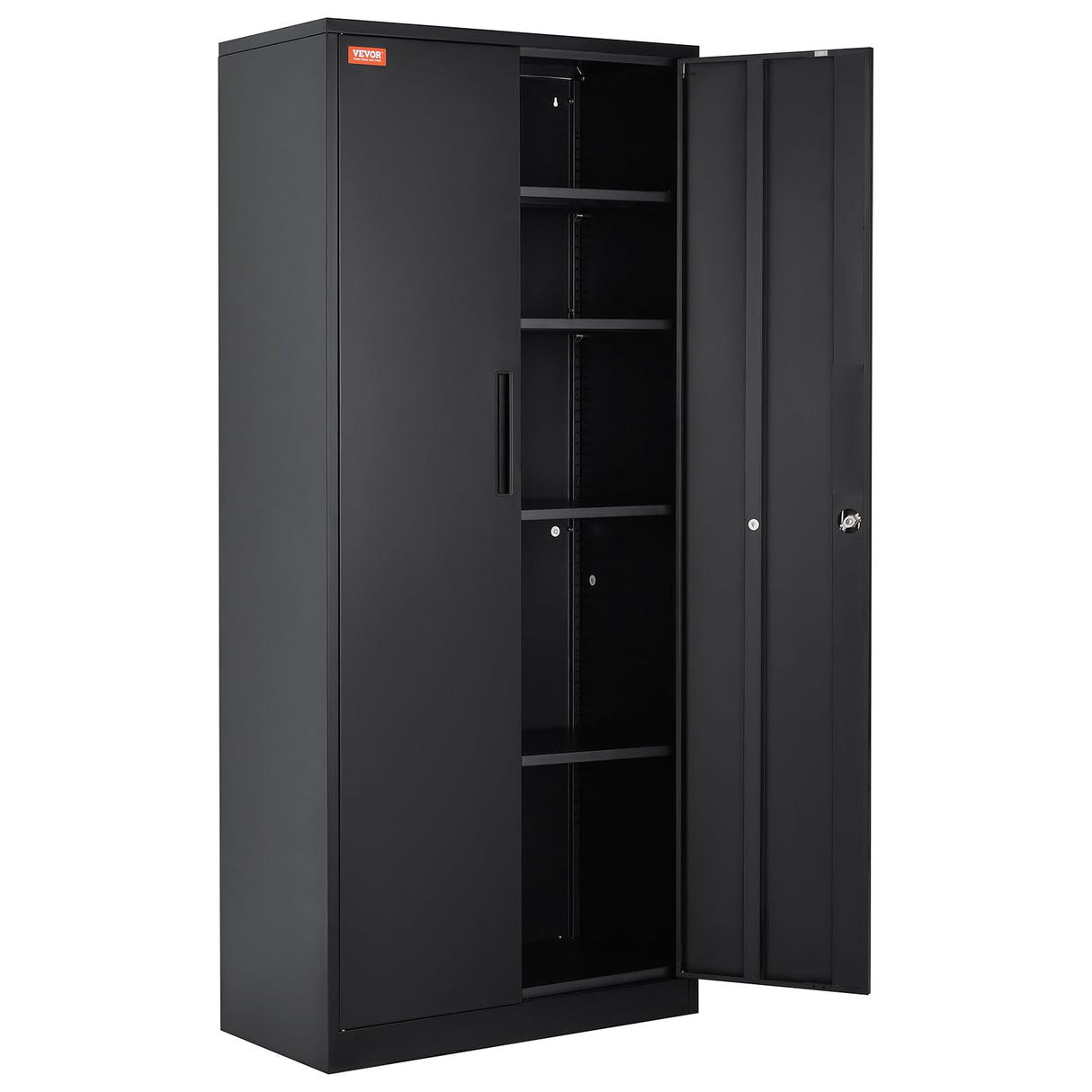 Metal Storage Cabinet, Steel Locking Storage Cabinet with 2 Magnetic Doors and