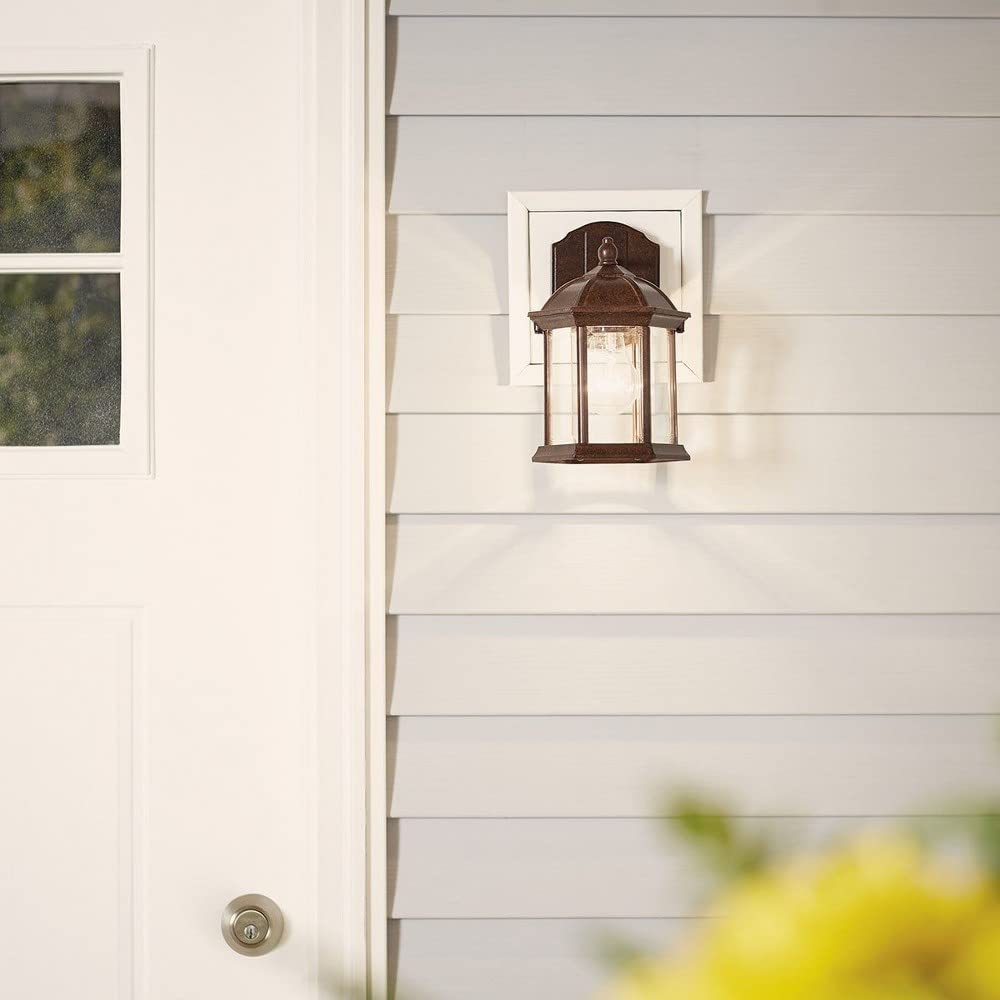 10.25" 1 Light LED Outdoor Wall Light with Clear Beveled Glass in Tannery Bronze