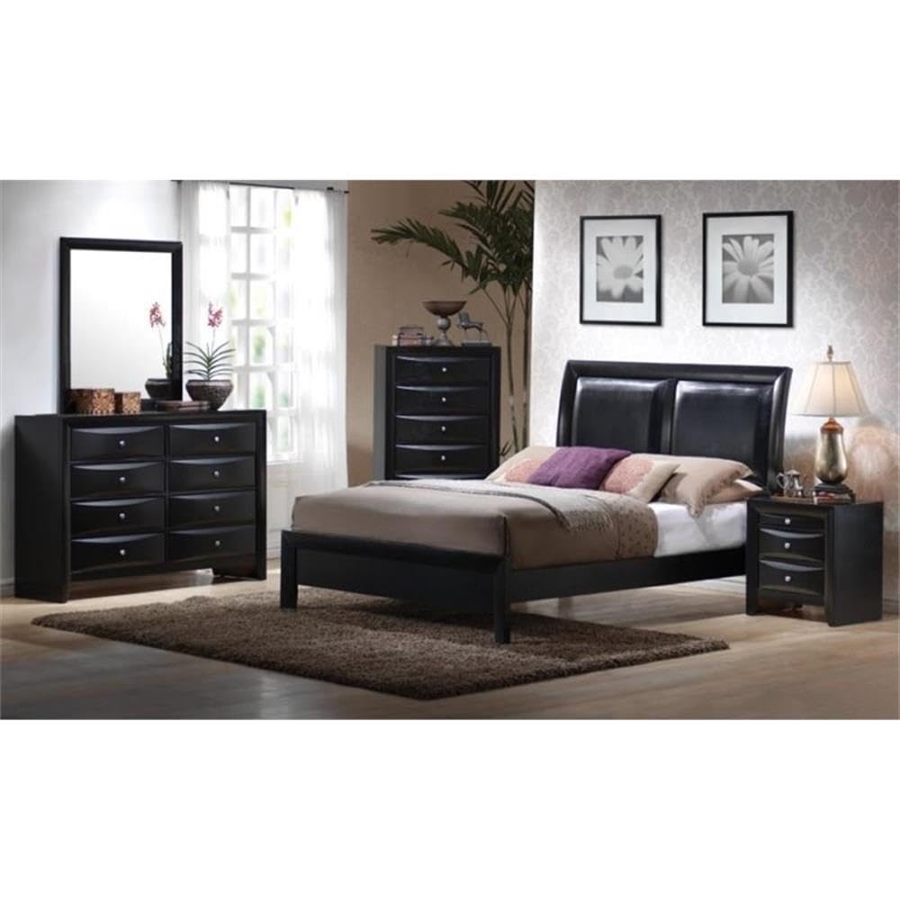 Briana Eastern King Bed 5-Piece Set, Black