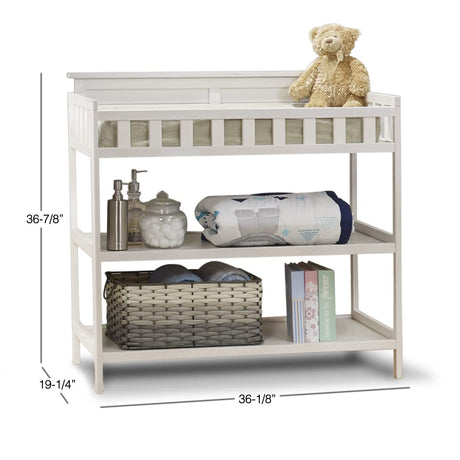 Furniture Farmhouse White Changing Table and Changing Pad, Dressing and Diaper Changing Table