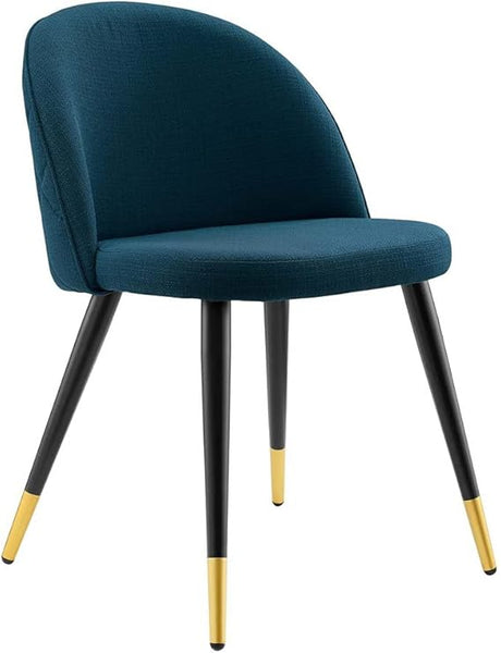 Modway Cordial Fabric Upholstered Dining Accent Chairs in Teal - Set of 2