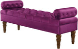 Violet End of Bed Bench,Velvet Long Bench for Bedroom