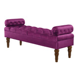 Violet End of Bed Bench,Velvet Long Bench for Bedroom