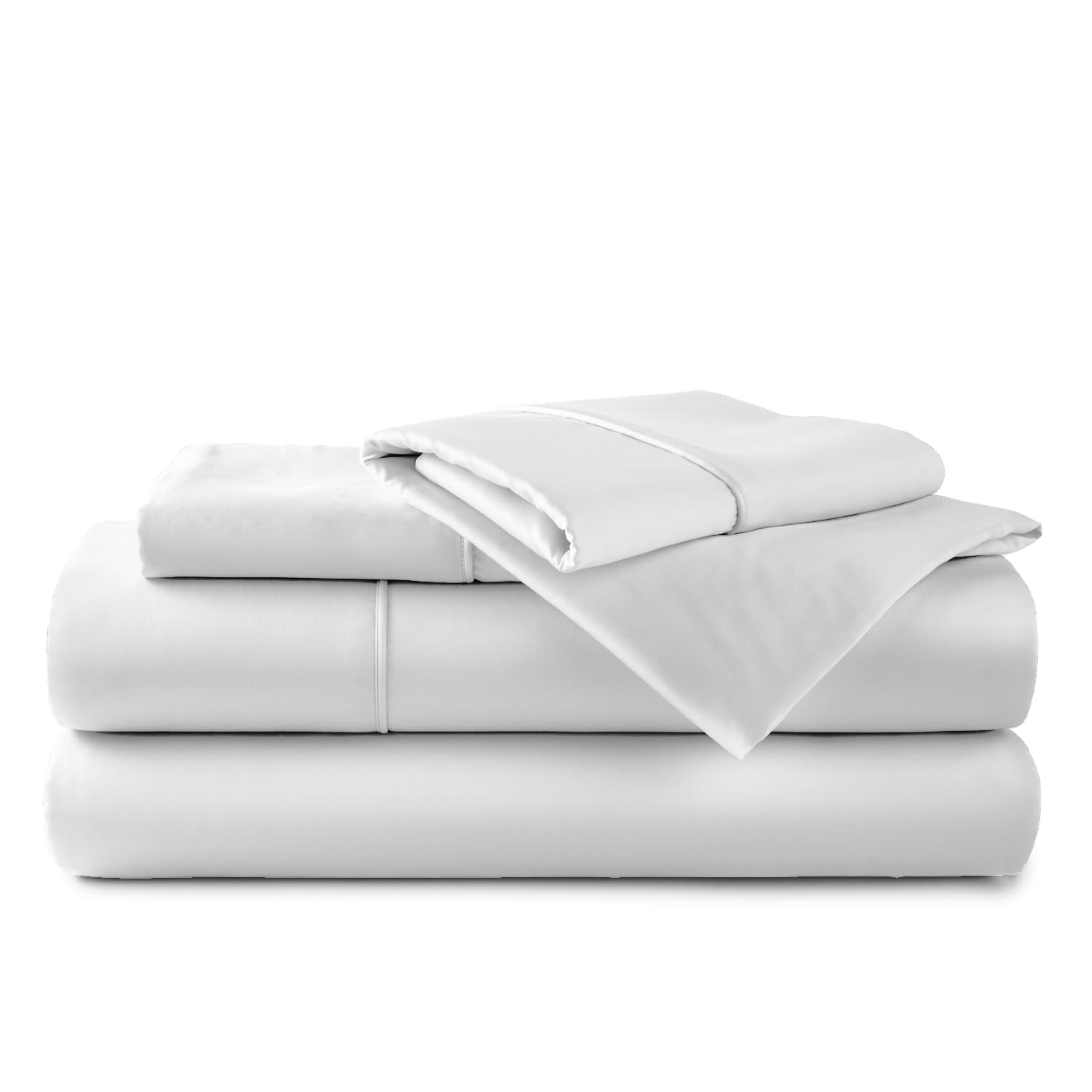 500TC 100% Tencel Lyocell Snow Sheets Set for Queen Size Bed, Ultra Soft & Silky Fall