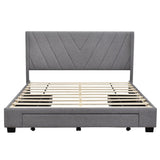 Queen Size Platform Bed with 3 Drawers,