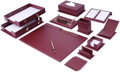 Desk Organizers - Desk Accessories - Leather Desk Organizer - Bonded Leather Desk Set - Home Office Accessories