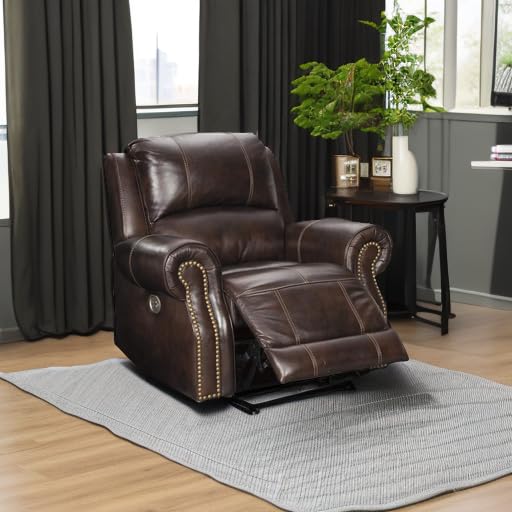 Buncrana Power Recliner with Adjustable Headrest, Brown