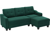 Velvet Sectional Couch with Storage, L Shaped Sofa with Chaise