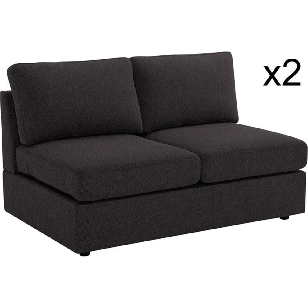 Modern Fabric Modular Sectional Sofa with Reversible Chaise in Gray