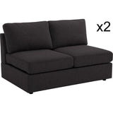 Modern Fabric Modular Sectional Sofa with Reversible Chaise in Gray