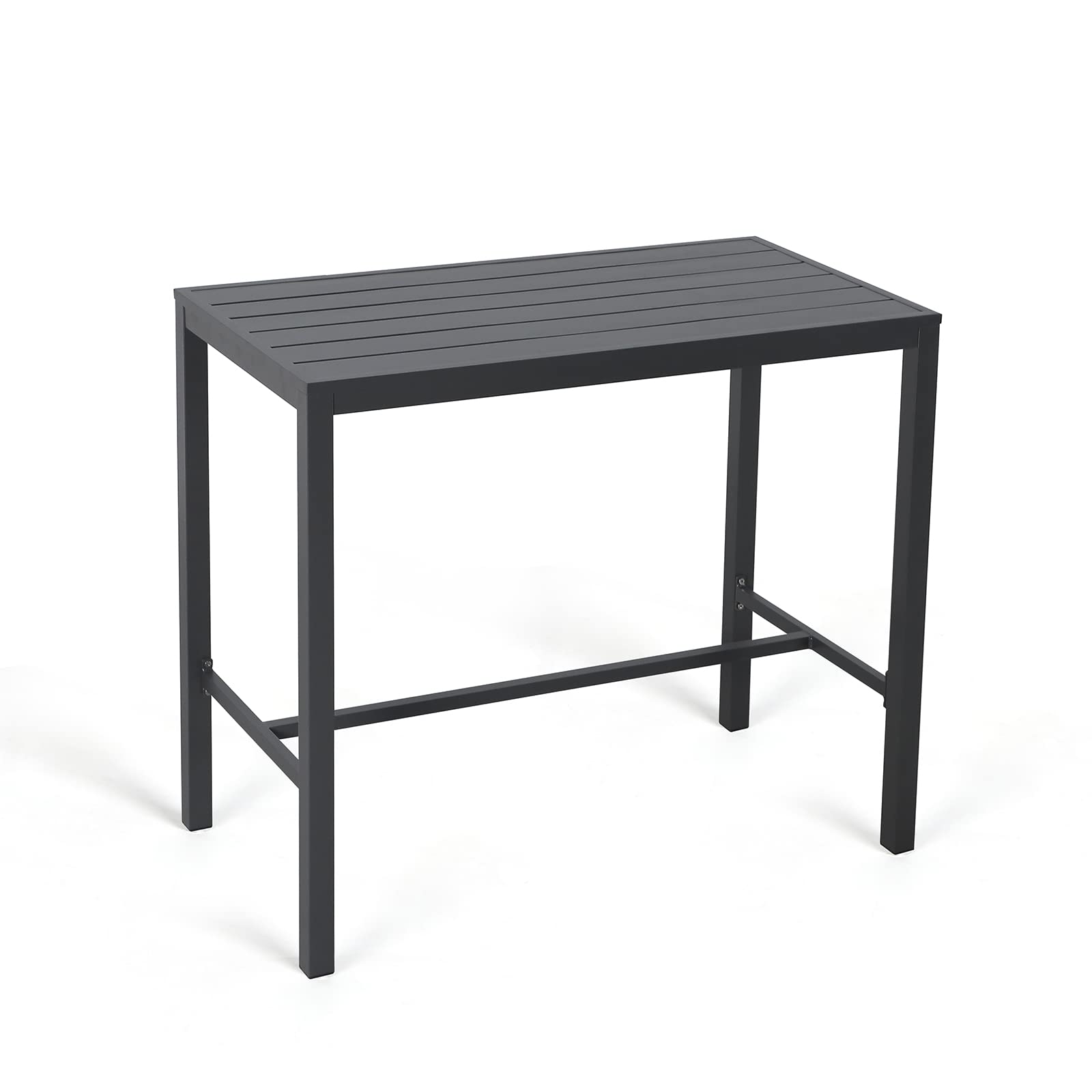Bar Table High Top Table with All-Aluminum Frame Rectangular Pub