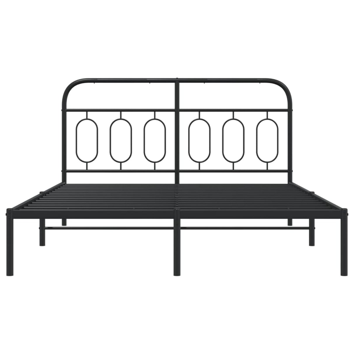 Tidyard Metal Bed Frame Without Mattress with Headboard Black 59.1 x 78.7 Inch Platform Bed Frame, Easy Assembly Mattress Foundation for Bedroom Dorm Guest Room Style M