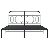 Tidyard Metal Bed Frame Without Mattress with Headboard Black 59.1 x 78.7 Inch Platform Bed Frame, Easy Assembly Mattress Foundation for Bedroom Dorm Guest Room Style M