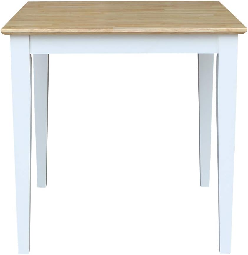 Wood Table, Dining Height, White/Natural