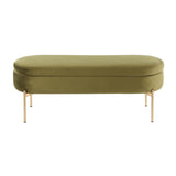 Chloe Storage Bench, Velvet Upholstered Storage Bench, Storage Bench for Entryway, Bedroom Bench with Storage (Green Velvet)