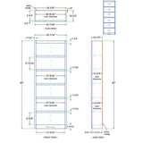 In Wood Midas Six Shelf Bookcase 84" H Cherry Finish