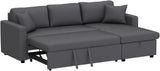 87.4'' Reversible Sleeper Sectional Sofa Couch with Pull-Out Sleeper Bed, L-Shape 3-Seater Convertible Corner