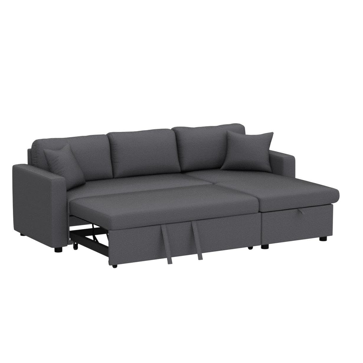 87.4'' Reversible Sleeper Sectional Sofa Couch with Pull-Out Sleeper Bed, L-Shape 3-Seater Convertible Corner