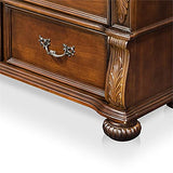 BOWERY HILL 4-Drawer Traditional Wood Media Chest in Brown Cherry