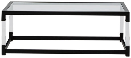 Nallynx Contemporary Glass Coffee Table, Black