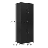 71" H x 28" W x 16" D Locking Storage Cabinet with Adjustable Shelves and One Drawer