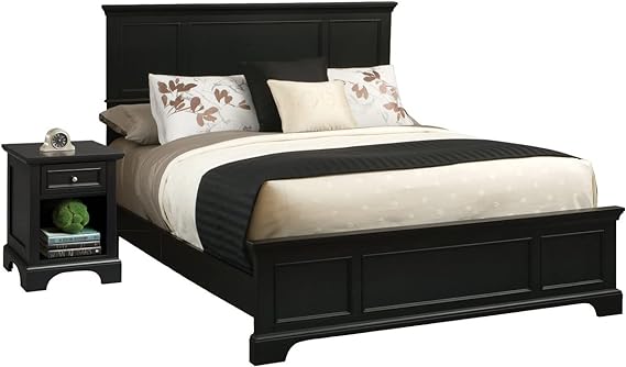 Naples White Queen Bed, Night Stand