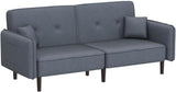 Futon Sofa Bed, Convertible Sleeper Sofa with Magazine Bag, Small Splitback Sofa