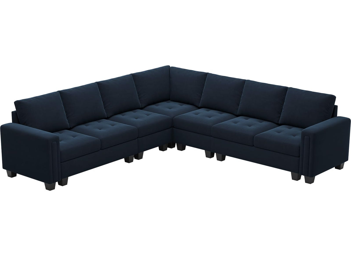 Modular Velvet Sectional L Shape Sofa Couch Oversized Convertible Sectional Sofa Couch