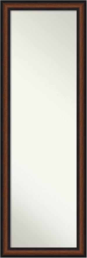 Door Wall Mirror, Full Length Mirror (51.5 x 17.5 in.), Yale Walnut Full Body Mirror and On