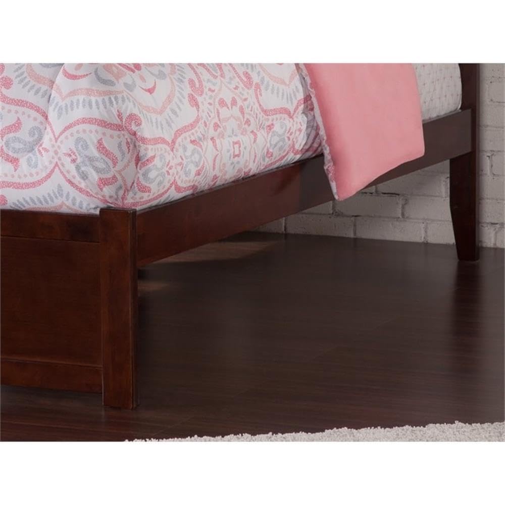 Wood Bed with Twin XL Trundle in Walnut