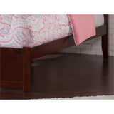 Wood Bed with Twin XL Trundle in Walnut