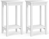 2-Tier End Table Tall Nightstand, Simple Design Sofa Bedside Table