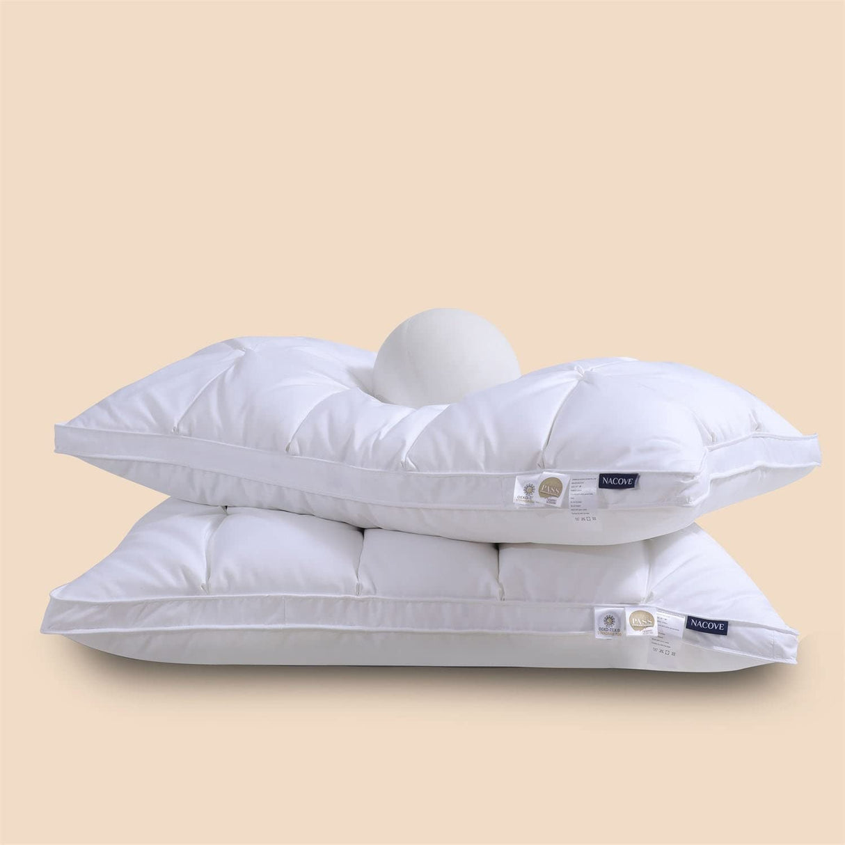 Nacove Heavenly Dreams Goose Down Pillow- Premium Quality Pillow - Breathable, Naturally Soft for - Sleep in Ultimate Comfort - King - 20 * 36"(Free PillowCase)