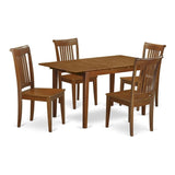 PSPO5-SBR-W 5 Piece Dining Set Includes a Rectangle Dining Room Table