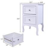 White Nightstand Set of 2. Farmhouse End Side Table Set of 2 Bedside Nightstands Chest