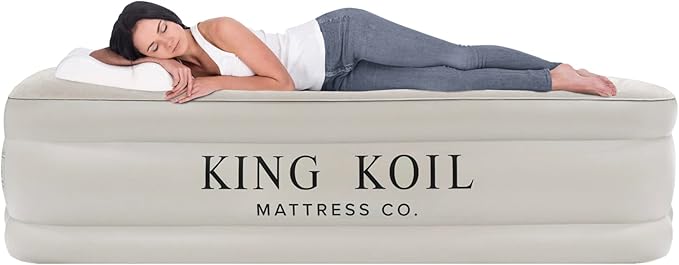 Luxury Plush Pillow Top Queen Size Air Mattress with Built-in High-Speed Pump