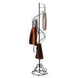 Black Metal Freestanding Scarf Holder Stand and Belt Display Organizer with 25 Rings