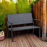 Outdoor Loveseat Bench Chair for Outside Patio Porch, Metal Frame