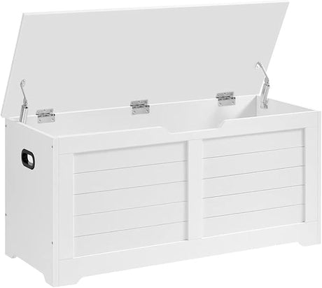 Storage Chest, Storage Trunk with 2 Safety Hinges, Storage Bench, Shoe Bench, Farmhouse Style, 15.7 x 39.4 x 18.1 Inches,