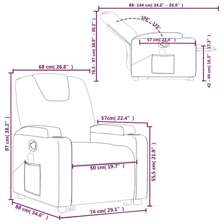 Power Lift Massage Recliner Chair - Manual Reclining, Vibrating Massage, Cup Holders, Faux Leather, Electric Stand-Up Aid, Gray