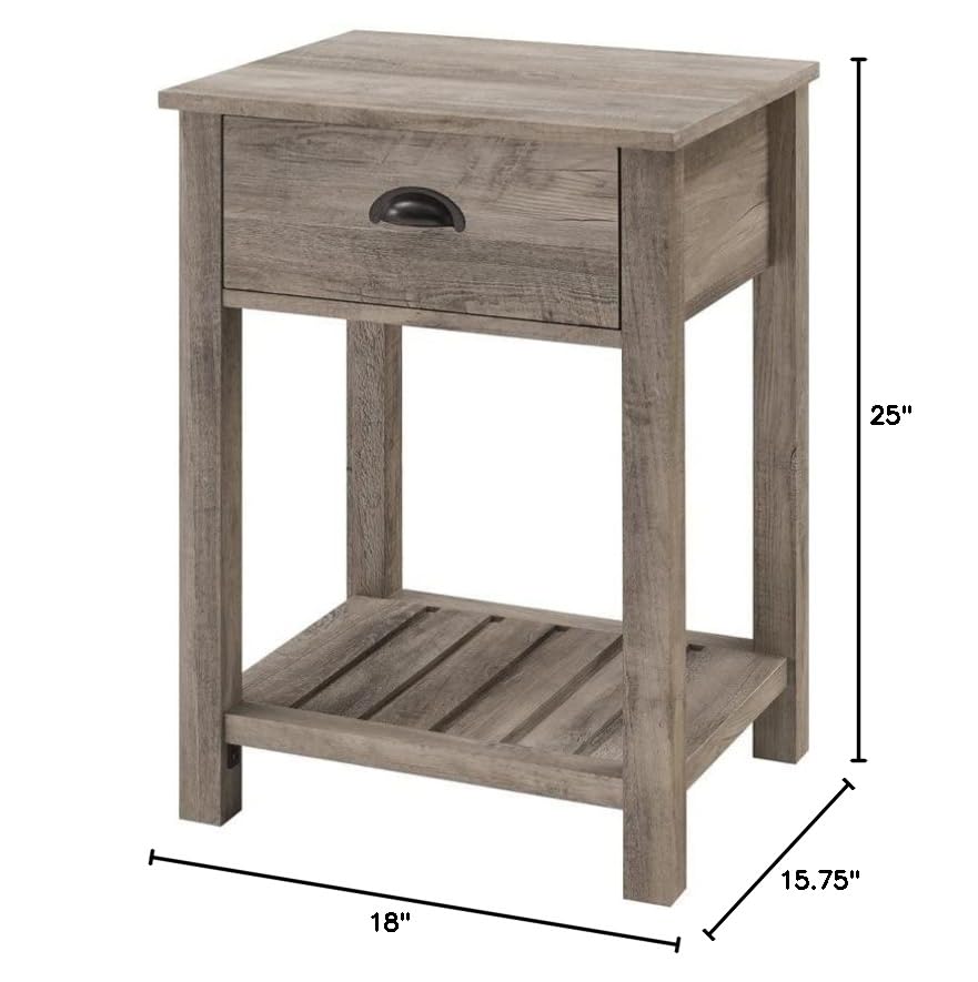 Farmhouse Square Side Accent Table Set-Living-Room Storage End Table