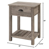 Farmhouse Square Side Accent Table Set-Living-Room Storage End Table