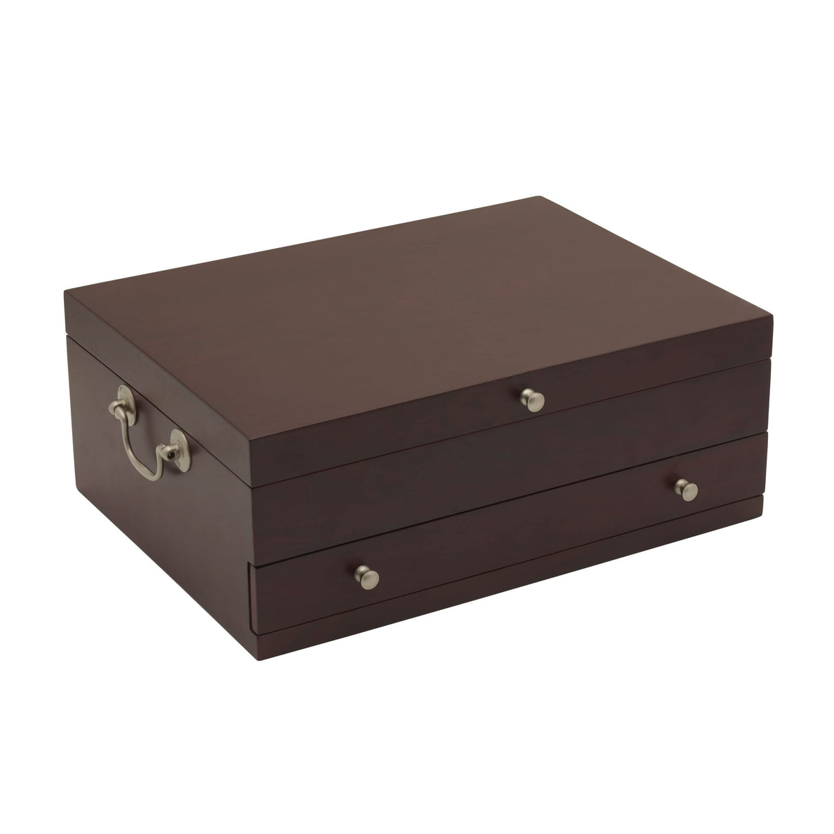 Felt Lined Flatware Storage Chest with Drawer,